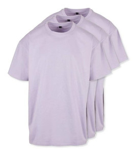 Build Your Brand BY102x3 - Класическа удобна широка памучна тениска за мъже