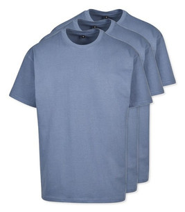 Pack of 3 Build Your Brand BY102 - Classic Comfort Oversized Cotton T-Shirt for Men