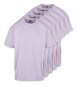 Pack of 5 Build Your Brand BY102 - Classic Comfort Oversized Cotton T-Shirt for Men