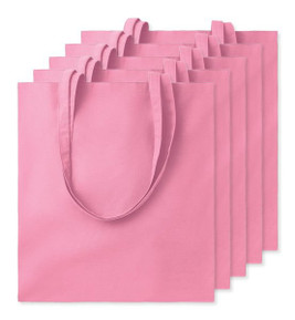 Pack of 5 GiftRetail MO9268 - COTTONEL COLOUR Eco-Friendly 140gsm Cotton Shopping Tote Bag