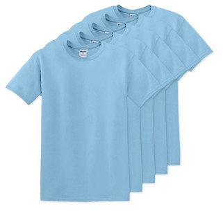 Pack of 5 Gildan 5000 - Premium Heavy Cotton Classic Fit T-Shirt for Adults