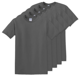 Pack of 5 Gildan 5000 - Premium Heavy Cotton Classic Fit T-Shirt for Adults