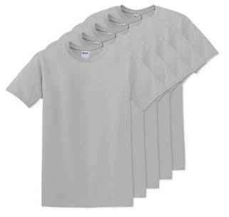 Pack of 5 Gildan 5000 - Premium Heavy Cotton Classic Fit T-Shirt for Adults