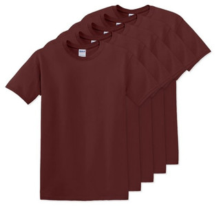 Pack of 5 Gildan 5000 - Premium Heavy Cotton Classic Fit T-Shirt for Adults