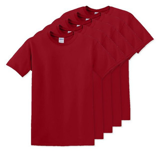 Pack of 5 Gildan 5000 - Premium Heavy Cotton Classic Fit T-Shirt for Adults
