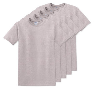 Pack of 5 Gildan 5000 - Premium Heavy Cotton Classic Fit T-Shirt for Adults