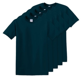 Pack of 5 Gildan 5000 - Premium Heavy Cotton Classic Fit T-Shirt for Adults