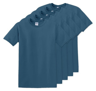 Pack of 5 Gildan 5000 - Premium Heavy Cotton Classic Fit T-Shirt for Adults