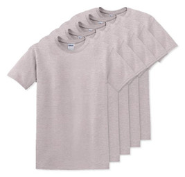 Pack of 5 Gildan 5000 - Premium Heavy Cotton Classic Fit T-Shirt for Adults