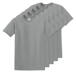 Pack of 5 Gildan 5000 - Premium Heavy Cotton Classic Fit T-Shirt for Adults