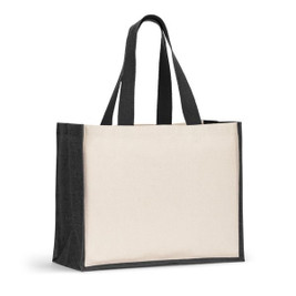 Canvas bag (320 g/m²), with bottom and sides in laminated jute (350 g/m²) in colors - Egotier 92577