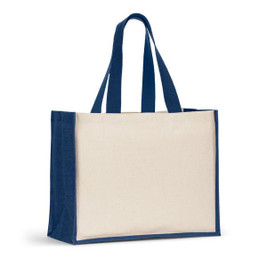 Canvas bag (320 g/m²), with bottom and sides in laminated jute (350 g/m²) in colors - Egotier 92577