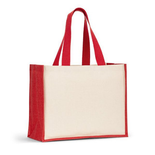 Canvas bag (320 g/m²), with bottom and sides in laminated jute (350 g/m²) in colors - Egotier 92577