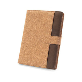 A5 folder in cork and recycled polyester (100% rPET) with removable notepad - Egotier 93658