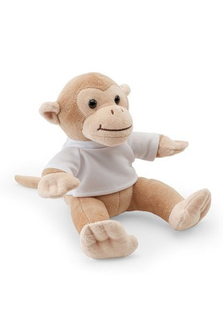 Monkey-shaped plush toy with t-shirt - Egotier 98159