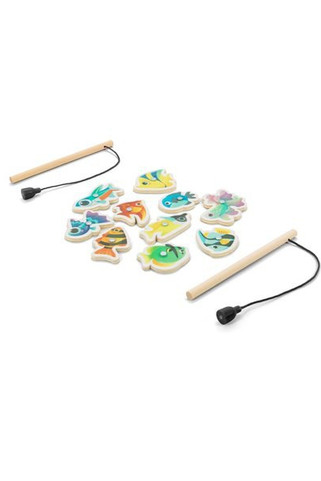 Fishing game consisting of 10 wooden fish, ideal for children - Egotier 98160