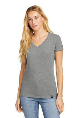 New Era LNEA101 - Camiseta de cuello en V "Heritage Blend" para mujer. LNEA101