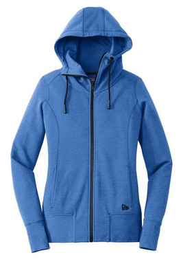 New Era LNEA511 - Sudadera con capucha de forro polar de mezcla triple para mujer con cremallera completa. LNEA511