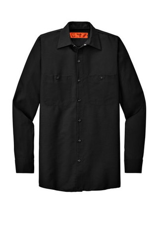 Red Kap SP14LONG - Camisa de trabajo industrial de manga larga y talla larga. SP14LONG