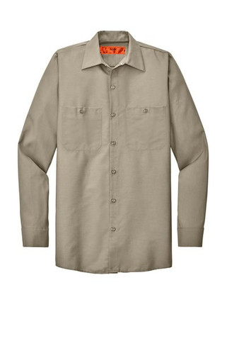 Red Kap SP14LONG - Camisa de trabajo industrial de manga larga y talla larga. SP14LONG