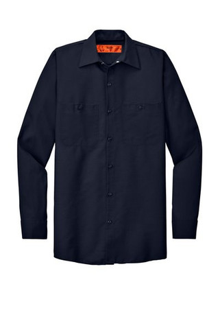 Red Kap SP14LONG - Camisa de trabajo industrial de manga larga y talla larga. SP14LONG