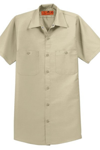 Red Kap SP24LONG - Camisa de trabajo industrial de manga corta, talla larga. SP24LONG