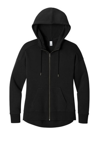 District DT1104 - Womens Perfect Weight Fleece Drop Shoulder Full-Zip Hoodie DT1104