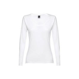 TH Clothes 11165 - Dames-T-shirt met lange mouwen en riem
