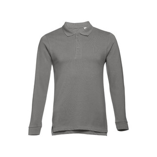TH Clothes 11171 - Langarm-Poloshirt für Herren aus kardierter Baumwolle