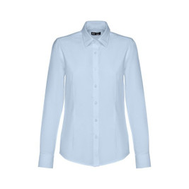 TH Clothes 11176 - Women's long-sleeved oxford shirt with pearl coloured buttons