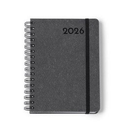 Stamina AG1005 - KURTIS A5 ringband met gerecycled leren omslagen met reliëf en elastiek