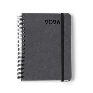 Stamina AG1005 - KURTIS Segregator A5 ze skórzanymi okładkami z recyklingu z wytłoczonym reliefem i elastyczną opaską