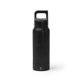 Stamina BI2014 - MORONI Double-walled bottle made from recycled 304 stainless steel with a bevelled surface in the lower section