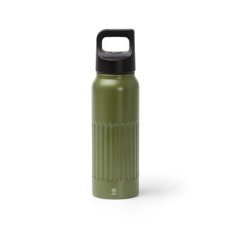 Stamina BI2014 - MORONI Double-walled bottle made from recycled 304 stainless steel with a bevelled surface in the lower section