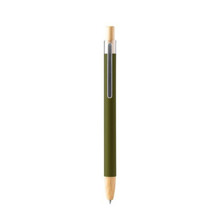 SILMA Stylo à bille avec structure métallique au toucher doux et détails en bambou - EgotierPro BL1339