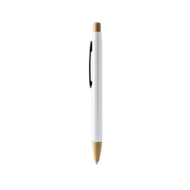Stamina BL1505 - VERSO Rubber-finish metallic pen with push-button and bamboo details