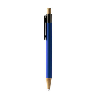 Stamina BL1506 - COPLA Rubber-finish metallic pen with bamboo push button and wide bamboo clip ideal for marking