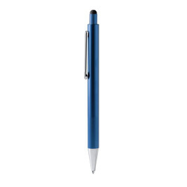 Stamina BL1770 - GARET Aluminium ballpoint pen with striped grip in metallic finish and touch pointer