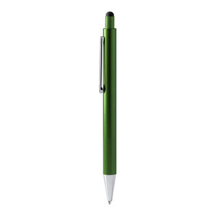 Stamina BL1770 - GARET Aluminium ballpoint pen with striped grip in metallic finish and touch pointer