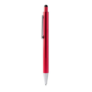 Stamina BL1770 - GARET Aluminium ballpoint pen with striped grip in metallic finish and touch pointer