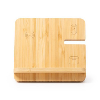 Stamina CR1523 - KROSY 15W 3-in-1 charger stand made of bamboo