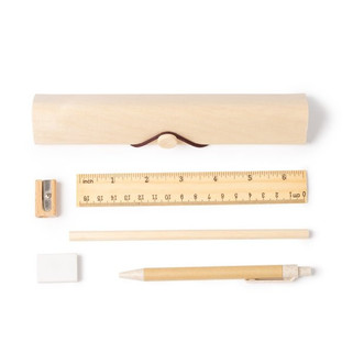 Stamina ET1571 - SAKIS Natural wood writing set presented in wooden case