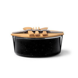 Stamina FI1646 - EVELIN Ceramic-coated metalllic lunch box with bamboo lid and elastic tightening strap