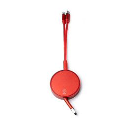 Stamina IA1914 - DAWSON Extendable and retractable charging cable made from recycled aluminium