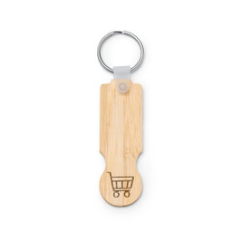 Stamina KO1501 - NOKEL Bamboo coin keychain ideal for the shopping cart