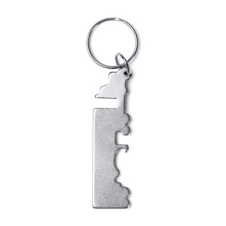 Stamina KO1802 - BREBEL Bottle opener keychain in the form of a walkway made of recycled aluminium