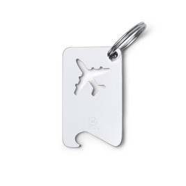 Stamina KO1876 - FLAPIK Porte-clés en aluminium recyclé avec un design découpé à l'emporte-pièce en forme d'avion