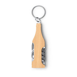 Stamina KO1879 - COSCO Multi-tool steel and bamboo keyring with 4 functions