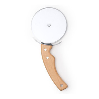 Stamina MJ2020 - ZANETI Pizza cutter made from stainless steel with handle made from wood with ergonomic grip shape for comfortable use
