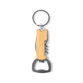 Stamina NA1558 - GUNES Opening key ring with knife and corkscrew with bamboo body